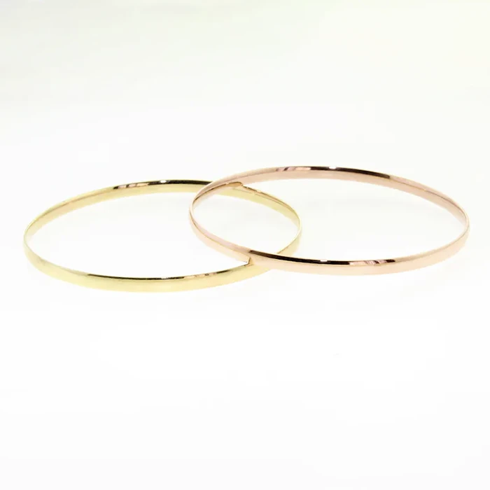 Gold Simple Flat Bangle Bracelet, Minimalist Bracelet - Etsy